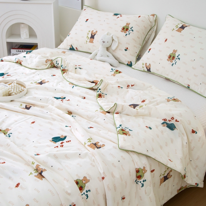 91家纺网 家纺一手货源 找家纺 维洋 2025新款A类针织大豆被夏被被子 卖萌熊