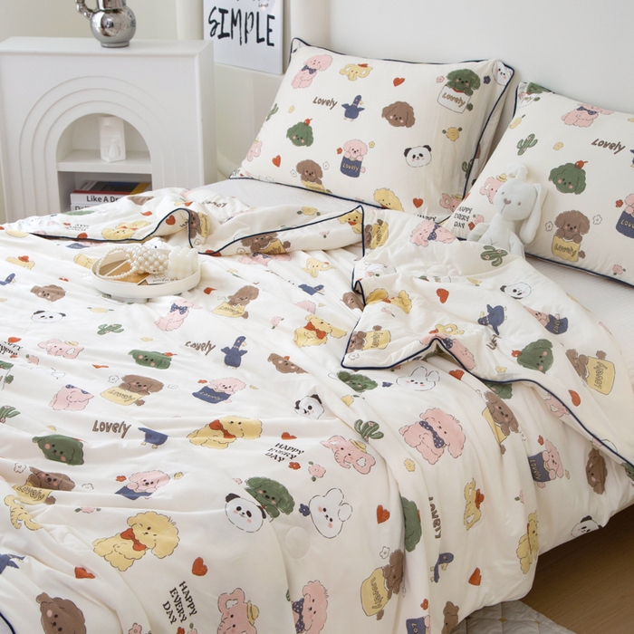 91家纺网 家纺一手货源 找家纺 维洋 2025新款A类针织大豆被夏被被子 米妮宝贝