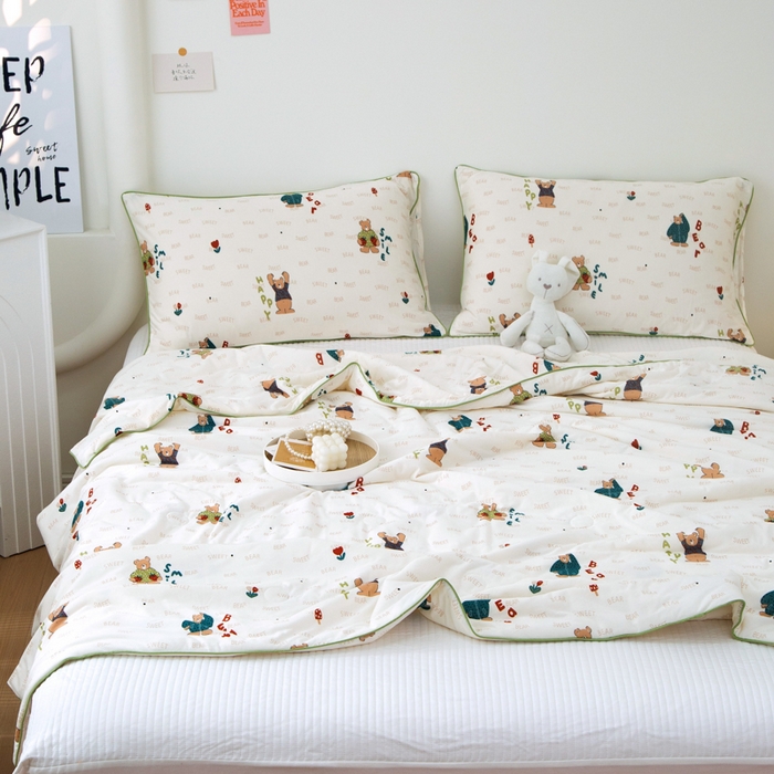 91家纺网 家纺一手货源 找家纺 维洋 2025新款A类针织大豆被夏被被子 卖萌熊