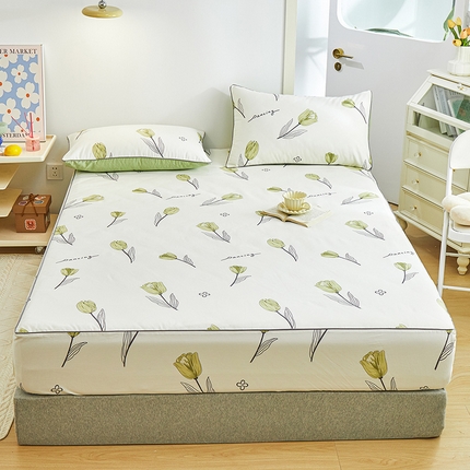 元元 2024新款小清新隐藏式夹棉套件单品-夹棉床笠 娇兰-绿