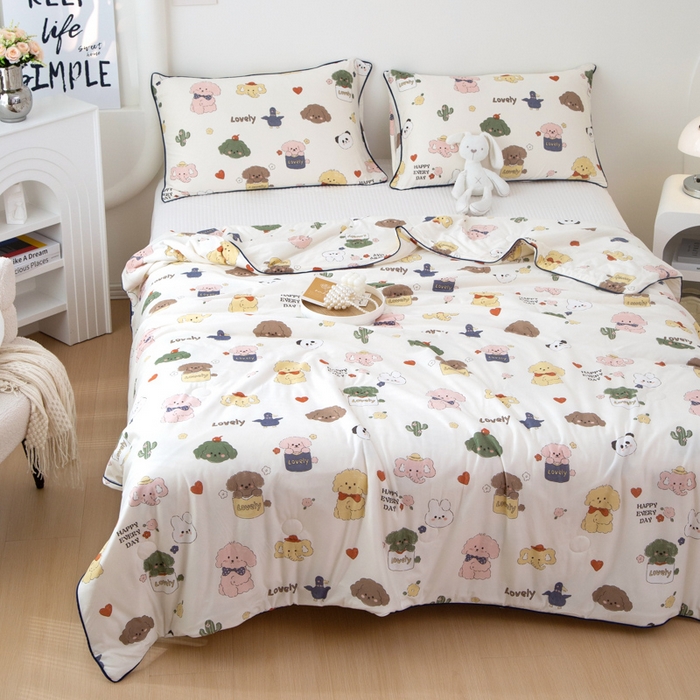 91家纺网 家纺一手货源 找家纺 维洋 2025新款A类针织大豆被夏被被子 米妮宝贝