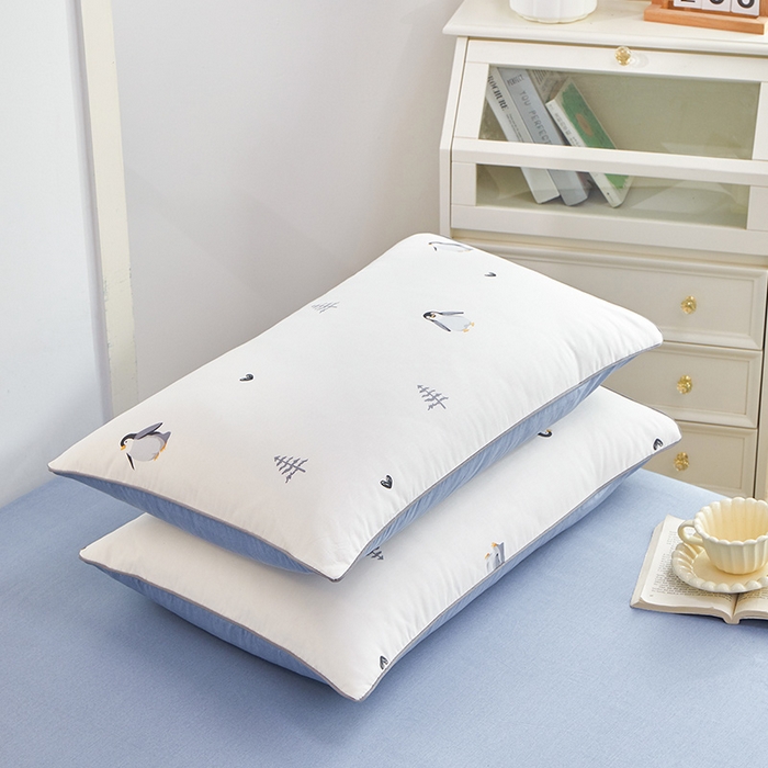 91家纺网 家纺一手货源 找家纺 元元 2024新款小清新隐藏式夹棉套件单品-夹棉枕套 嗨皮-米