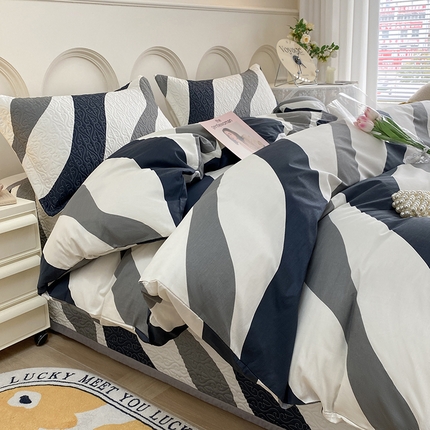 91家纺网 家纺一手货源 找家纺 （总）梦精灵家纺 2025新款直角40支全棉印花床盖四件套纯棉被套枕套