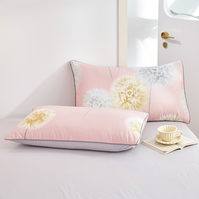 91家纺网 家纺一手货源 找家纺 元元 2024新款小清新隐藏式夹棉套件单品-夹棉枕套 惟妙惟肖-粉