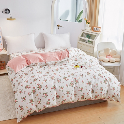 91家纺网 家纺一手货源 找家纺 （总）元元 2024新款小清新隐藏式夹棉套件单品-夹棉被套