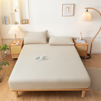 ab家纺 2024新款A类40支水洗全棉床笠三件套 卡其