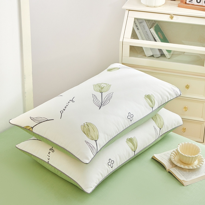 91家纺网 家纺一手货源 找家纺 元元 2024新款小清新隐藏式夹棉套件单品-夹棉枕套 娇兰-绿