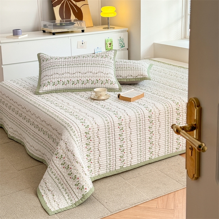 91家纺网 家纺一手货源 找家纺 美优兰2025春双面全棉水洗床盖懒人图 藤蔓