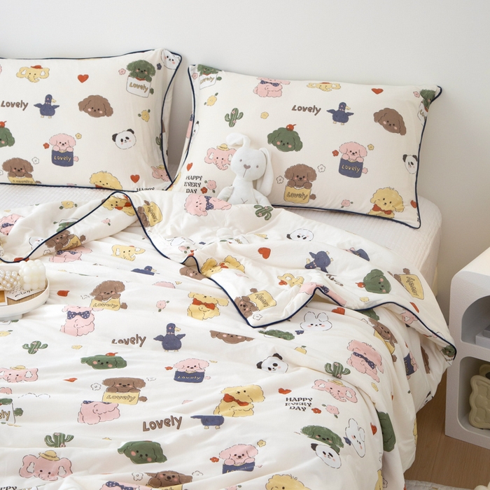 91家纺网 家纺一手货源 找家纺 维洋 2025新款A类针织大豆被夏被被子 米妮宝贝