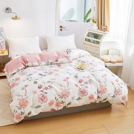 91家纺网 家纺一手货源 找家纺 （总）元元 2024新款小清新隐藏式夹棉套件单品-夹棉被套