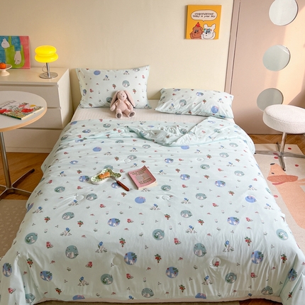 91家纺网 家纺一手货源 找家纺 暖生活 2025新款冰激淋凉感丝夏被系列