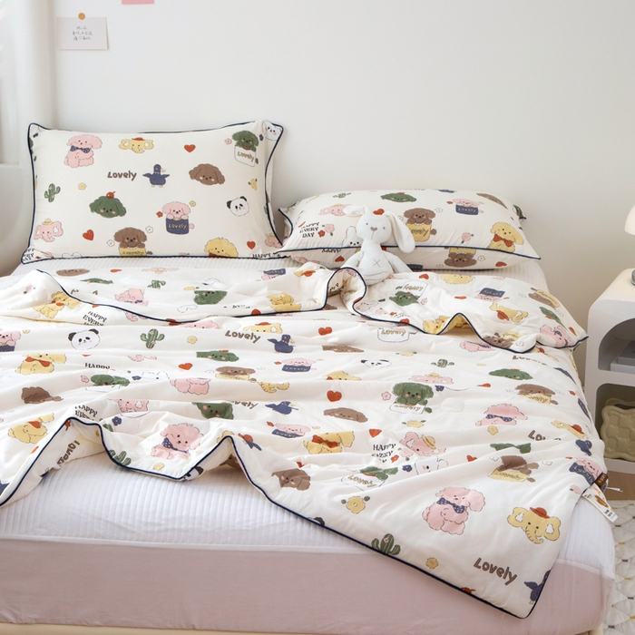 91家纺网 家纺一手货源 找家纺 维洋 2025新款A类针织大豆被夏被被子 米妮宝贝