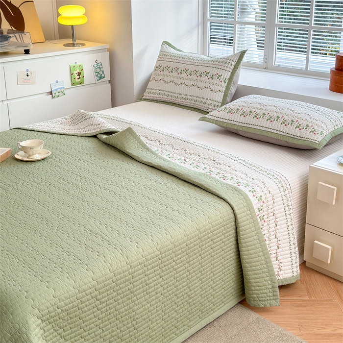 91家纺网 家纺一手货源 找家纺 美优兰2025春双面全棉水洗床盖懒人图 藤蔓