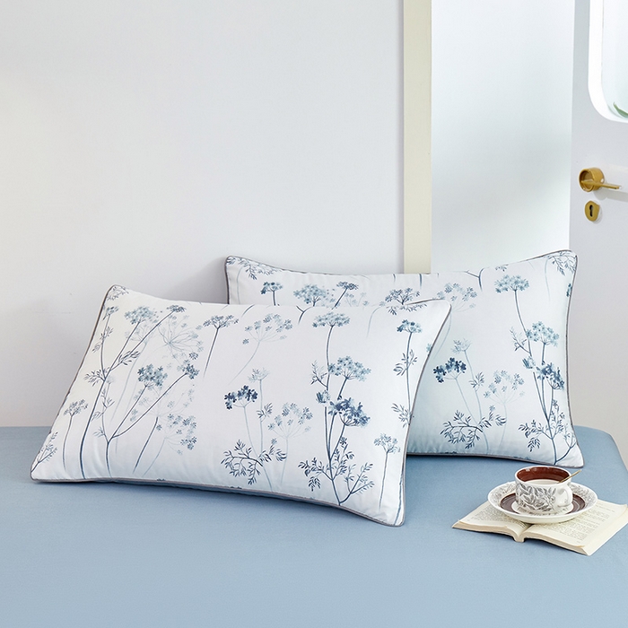 91家纺网 家纺一手货源 找家纺 元元 2024新款小清新隐藏式夹棉套件单品-夹棉枕套 璀璨-兰