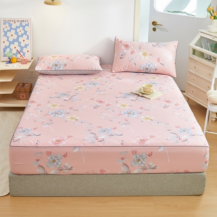 91家纺网 家纺一手货源 找家纺 （总）元元 2024新款小清新隐藏式夹棉套件单品-夹棉床笠