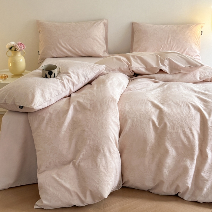 91家纺网 家纺一手货源 找家纺 宜代光年 2024新款60s水洗棉提花系列 海棠