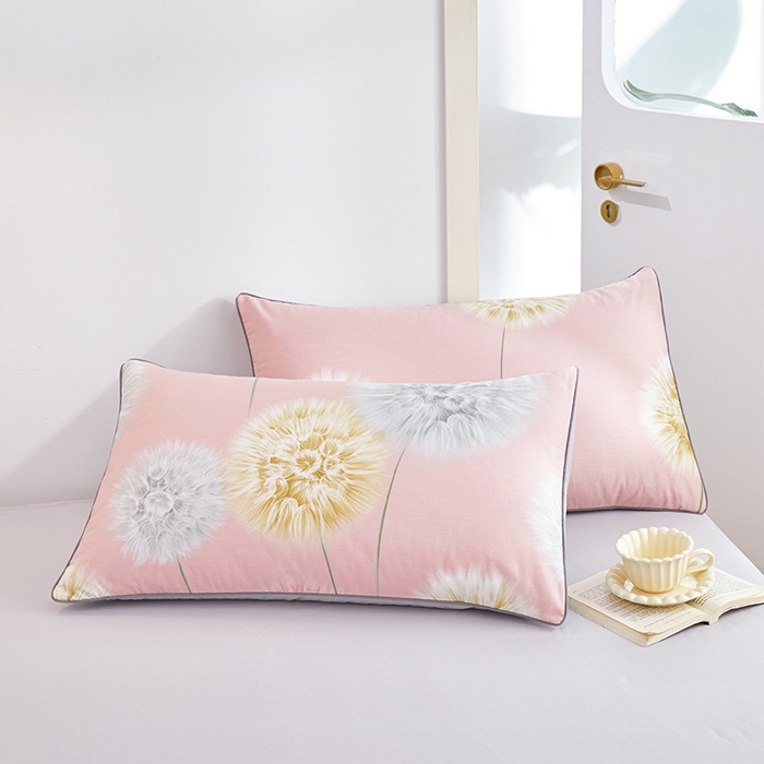 91家纺网 家纺一手货源 找家纺 元元 2024新款小清新隐藏式夹棉套件单品-夹棉枕套 惟妙惟肖-粉