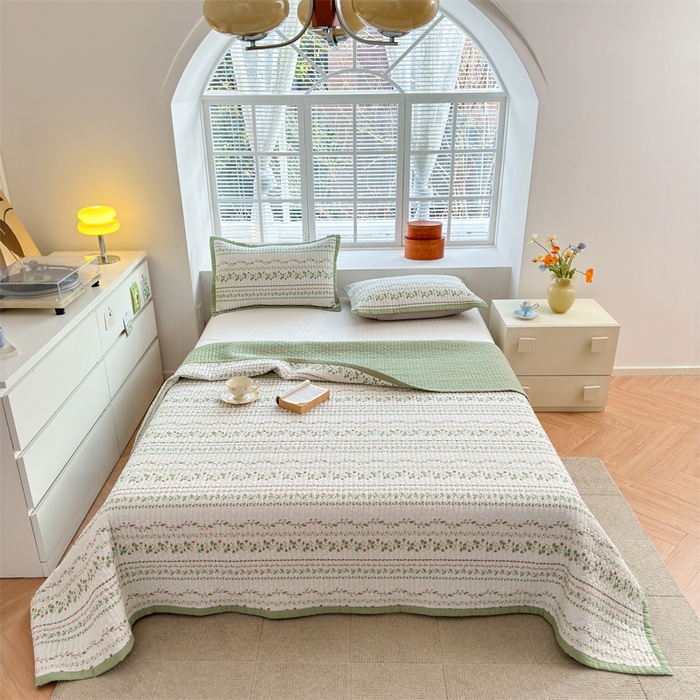 91家纺网 家纺一手货源 找家纺 美优兰2025春双面全棉水洗床盖懒人图 藤蔓