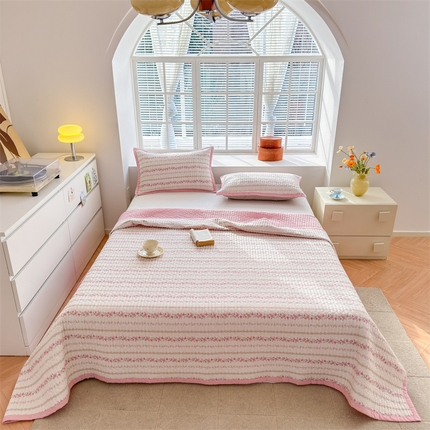 美优兰2025春双面全棉水洗床盖懒人图 花蔓