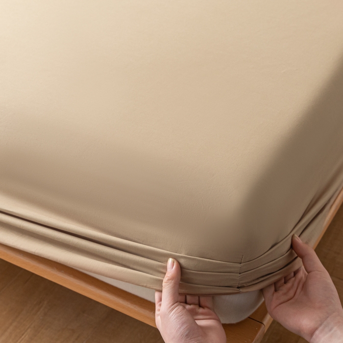 91家纺网 家纺一手货源 找家纺 ab家纺 2024新款A类40支水洗全棉床笠三件套 米咖