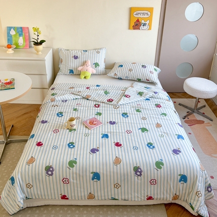 91家纺网 家纺一手货源 找家纺 暖生活 2025新款冰激淋凉感丝夏被系列