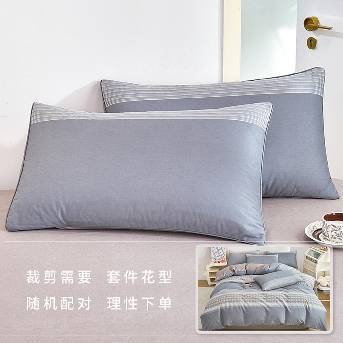 91家纺网 家纺一手货源 找家纺 元元 2024新款小清新隐藏式夹棉套件单品-夹棉枕套 印象都市-灰