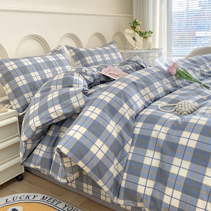 91家纺网 家纺一手货源 找家纺 （总）梦精灵家纺 2025新款直角40支全棉印花床盖四件套纯棉被套枕套