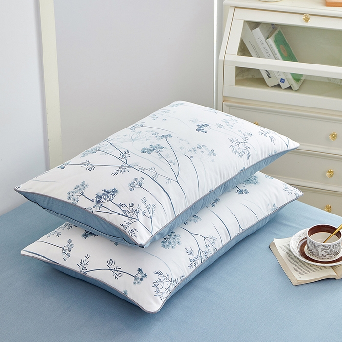 91家纺网 家纺一手货源 找家纺 元元 2024新款小清新隐藏式夹棉套件单品-夹棉枕套 璀璨-兰