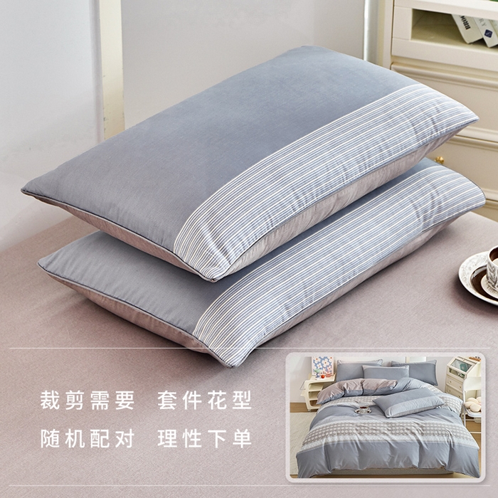 91家纺网 家纺一手货源 找家纺 元元 2024新款小清新隐藏式夹棉套件单品-夹棉枕套 印象都市-灰