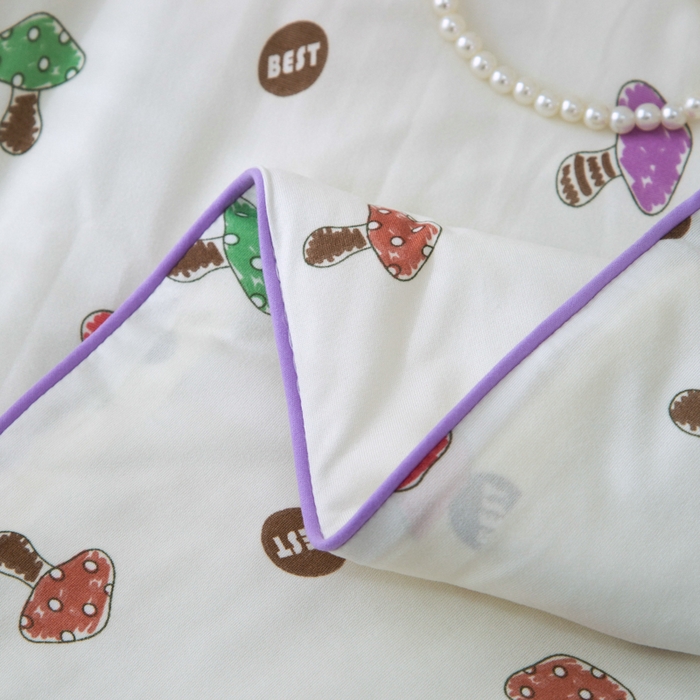 91家纺网 家纺一手货源 找家纺 维洋 2025新款A类针织大豆被夏被被子 蘑菇