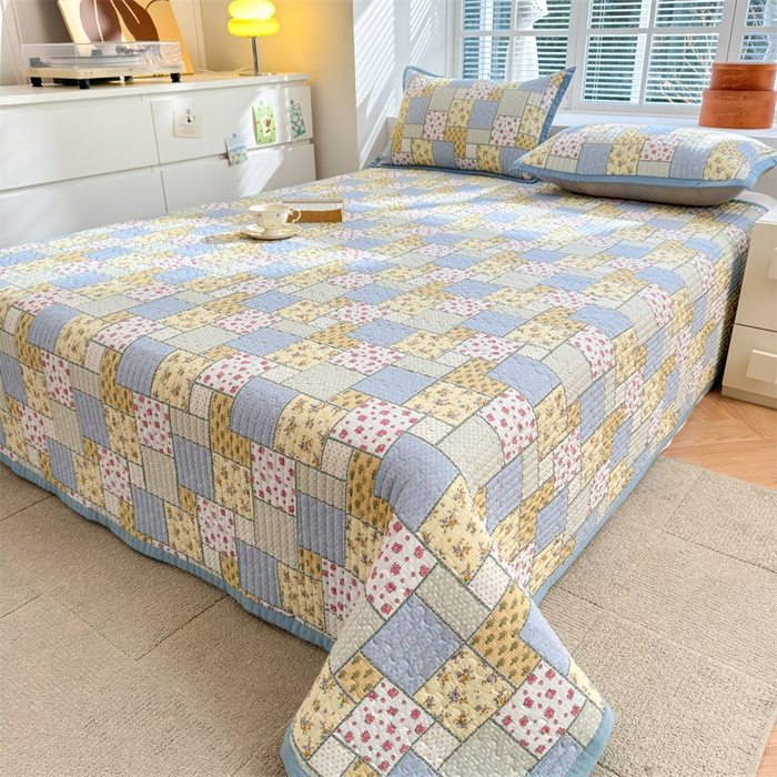 91家纺网 家纺一手货源 找家纺 美优兰2025春双面全棉水洗床盖懒人图 秘境