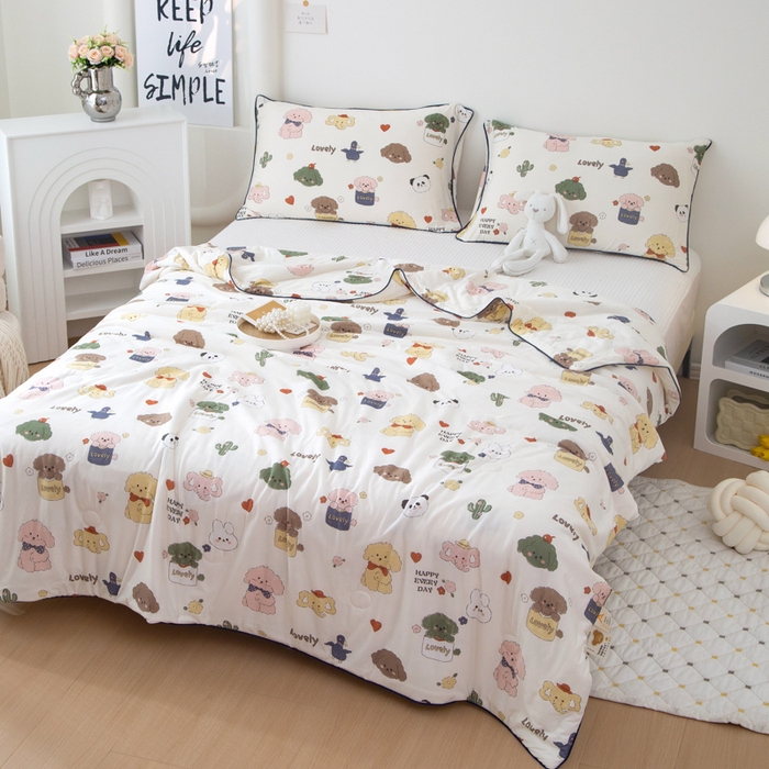 91家纺网 家纺一手货源 找家纺 维洋 2025新款A类针织大豆被夏被被子 米妮宝贝