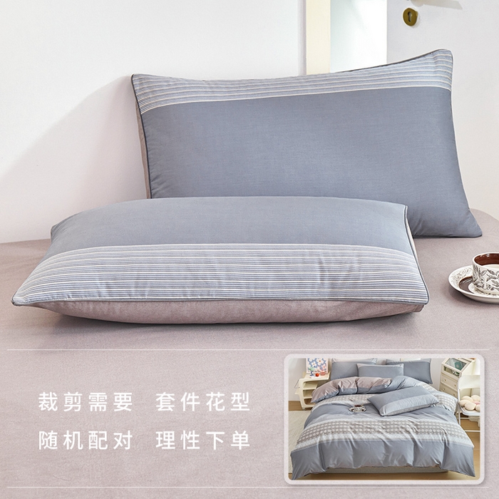 91家纺网 家纺一手货源 找家纺 元元 2024新款小清新隐藏式夹棉套件单品-夹棉枕套 印象都市-灰