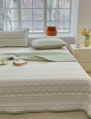 91家纺网 家纺一手货源 找家纺 美优兰2025春双面全棉水洗床盖懒人图 藤蔓