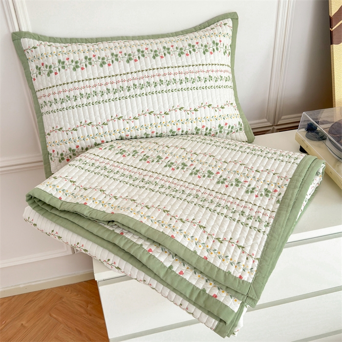 91家纺网 家纺一手货源 找家纺 美优兰2025春双面全棉水洗床盖懒人图 藤蔓