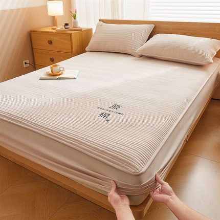 喜居 2024新款原棉大豆夹棉床笠 奶咖