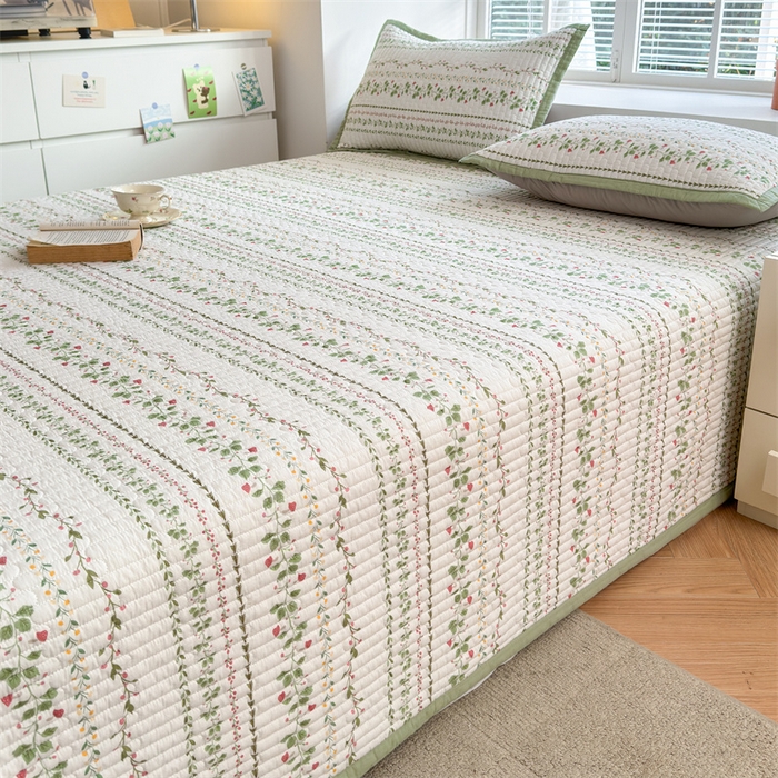 91家纺网 家纺一手货源 找家纺 美优兰2025春双面全棉水洗床盖懒人图 藤蔓