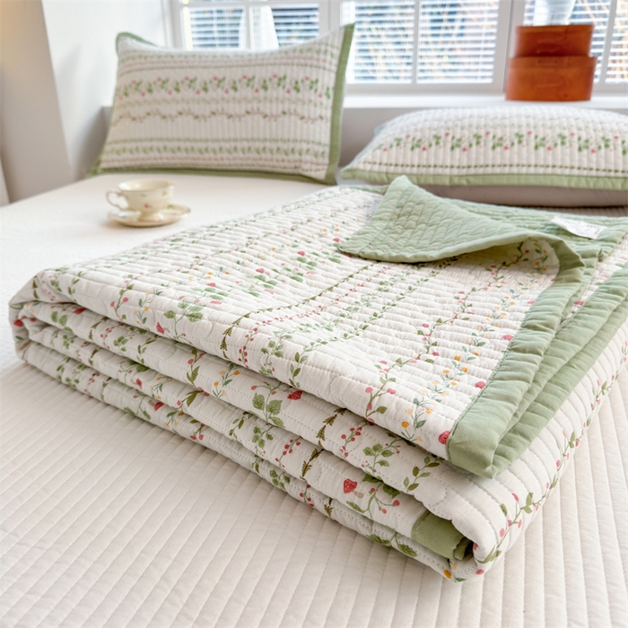 91家纺网 家纺一手货源 找家纺 美优兰2025春双面全棉水洗床盖懒人图 藤蔓