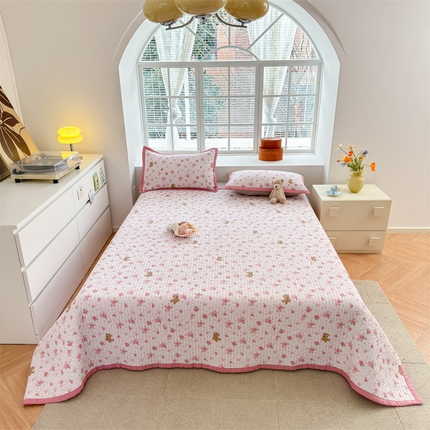 美优兰2025春双面全棉水洗床盖懒人图 半夏