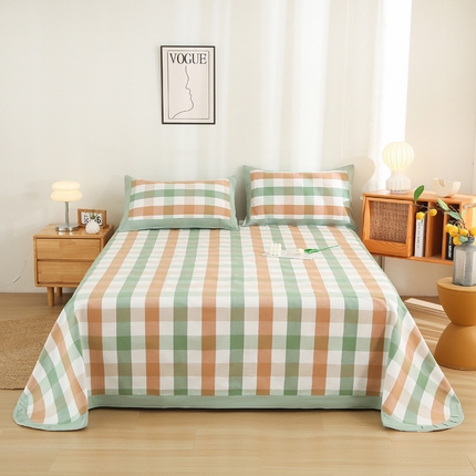 91家纺网 家纺一手货源 找家纺 （总）首爱 2025新款全棉加厚宽边老粗布凉席三件套