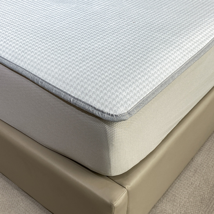 91家纺网 家纺一手货源 找家纺 由有2024升级款A类抗菌高精密色织提花可水洗冰丝凉席三件套/床笠款  千鸟格-灰