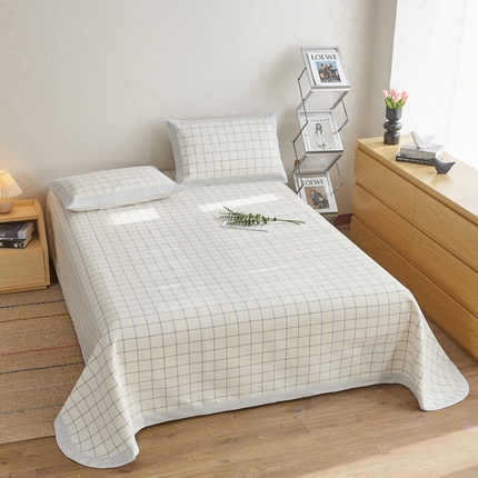 91家纺网 家纺一手货源 找家纺 （总）棉乐町 2025新款全棉加厚宽边老粗布凉席三件套