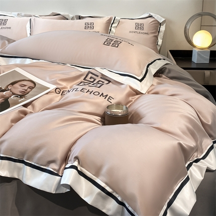 91家纺网 家纺一手货源 找家纺 （总）笙意家纺 2025新款水洗真丝宽边四件套-挪威系列