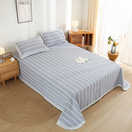 91家纺网 家纺一手货源 找家纺 （总）棉乐町 2025新款全棉加厚宽边老粗布凉席三件套