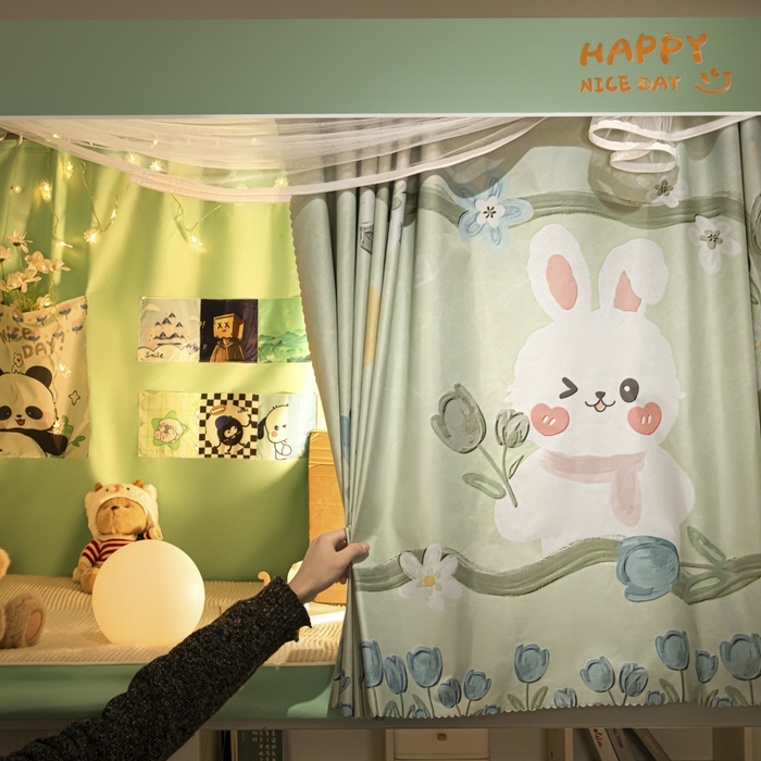 91家纺网 家纺一手货源 找家纺 澳萝拉 2024涂银99%遮光学生蚊帐 爱痞兔