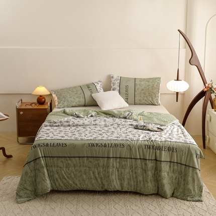 绒梦里 2024新款小凉皮凉感冰豆豆ins夏被直播爆款夏凉被空调被 绿小香