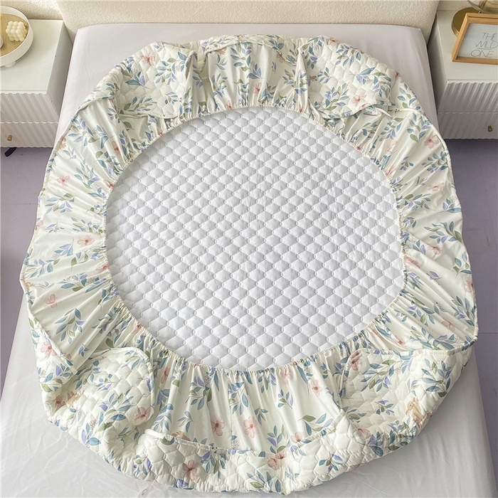 91家纺网 家纺一手货源 找家纺 九亭家纺 2024新款A类全棉抗菌夹棉床笠 全棉-轻纱漫舞