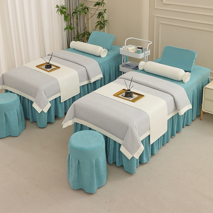 91家纺网 家纺一手货源 找家纺 不打烊家纺  (原春恩家纺) 2025新款贡棉高端床罩系列-春日寄语（此款控价128） 灰色拼绿