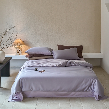 91家纺网 家纺一手货源 找家纺 沐晴家纺 2024新款天丝棉四件套 紫萱（紫萱草-紫缇