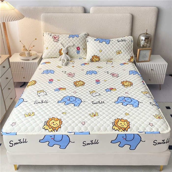 91家纺网 家纺一手货源 找家纺 九亭家纺 2024新款A类全棉抗菌夹棉床笠 全棉-动物园